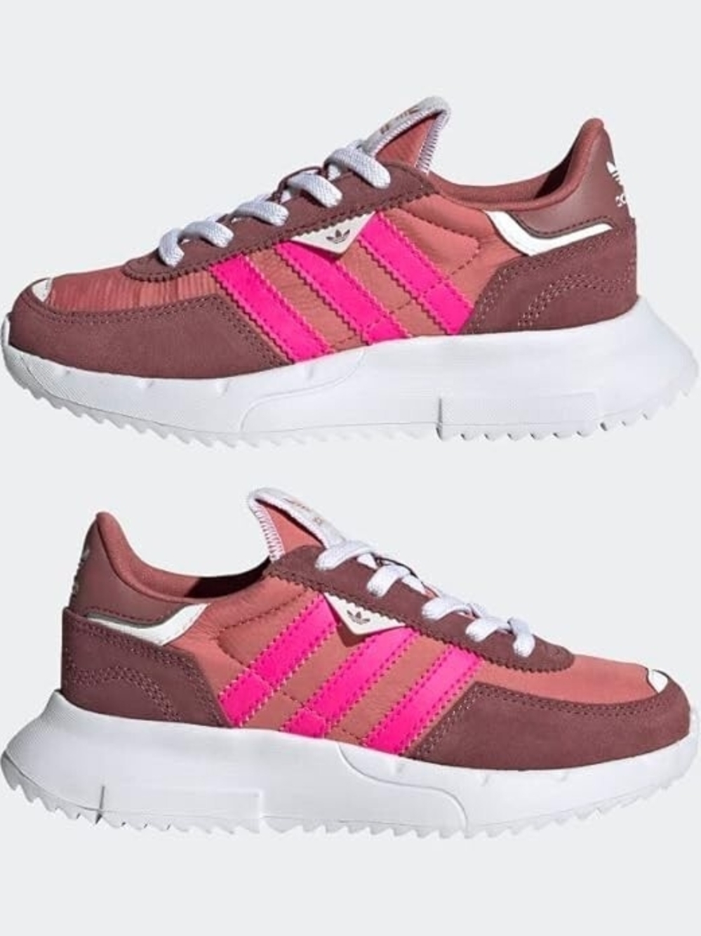 adidas Rose and Hot Pink Retro Runner Sneakers